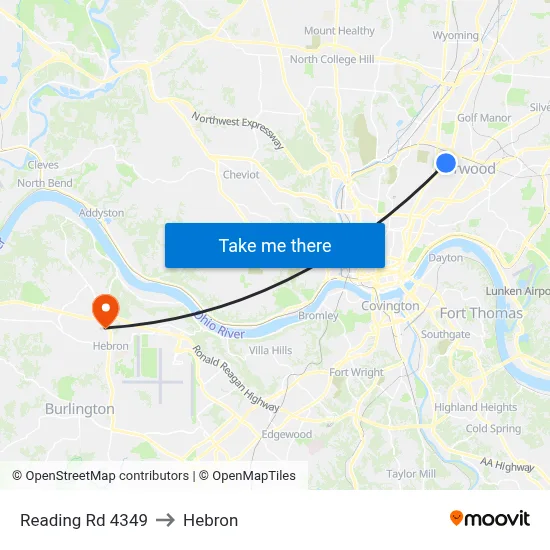 Reading Rd 4349 to Hebron map
