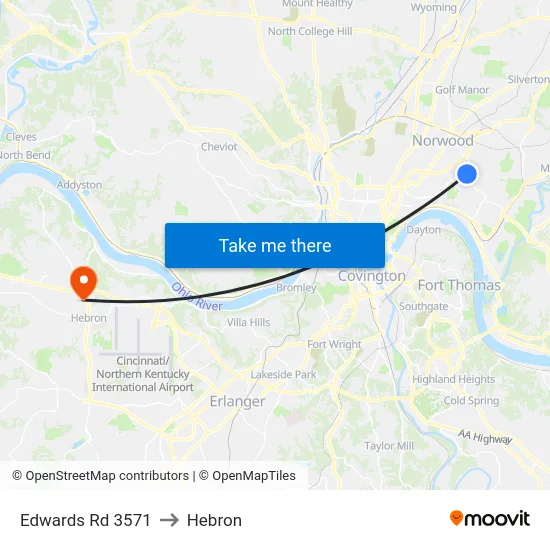 Edwards Rd 3571 to Hebron map
