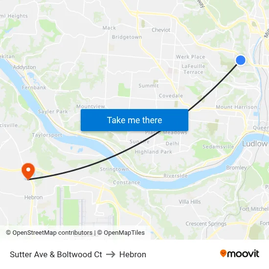 Sutter Ave & Boltwood Ct to Hebron map