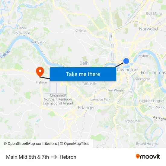 Main Mid 6th & 7th to Hebron map