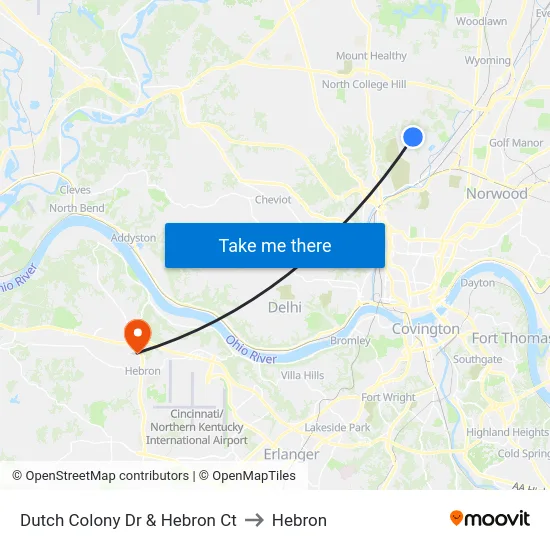 Dutch Colony Dr & Hebron Ct to Hebron map