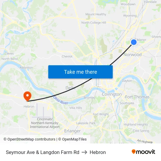 Seymour Ave & Langdon Farm Rd to Hebron map