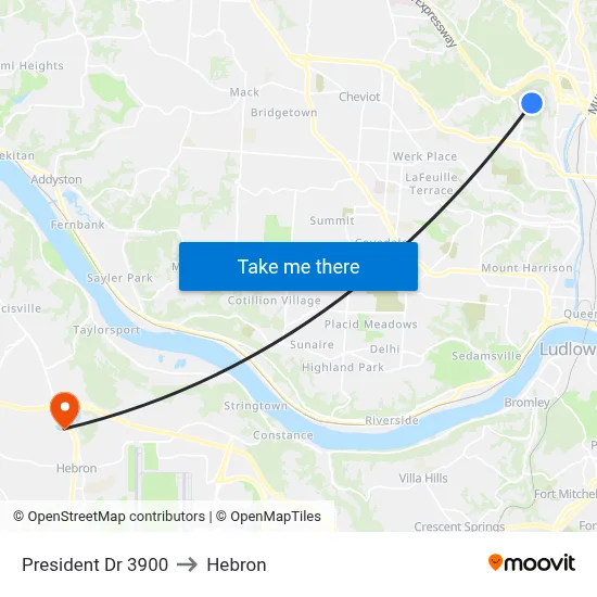 President Dr 3900 to Hebron map