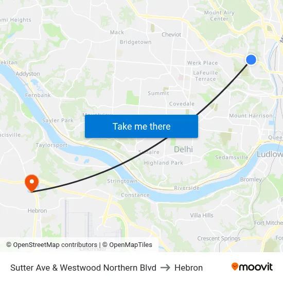 Sutter Ave & Westwood Northern Blvd to Hebron map