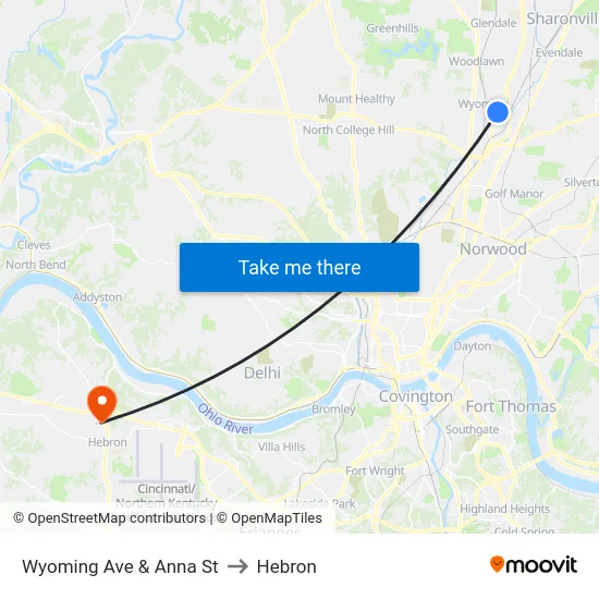 Wyoming Ave & Anna St to Hebron map