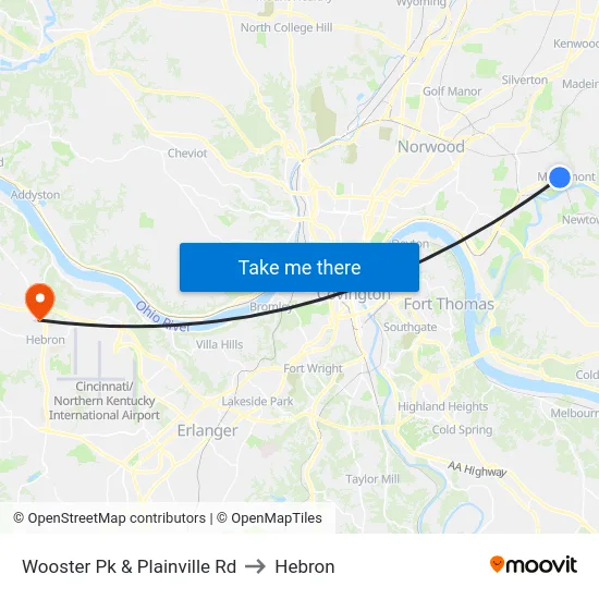 Wooster Pk & Plainville Rd to Hebron map