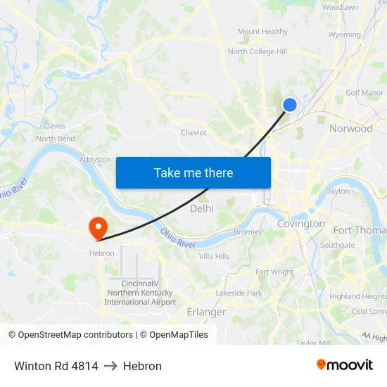 Winton Rd 4814 to Hebron map