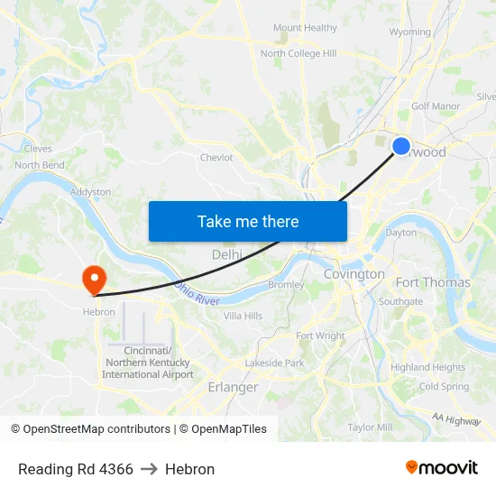 Reading Rd 4366 to Hebron map
