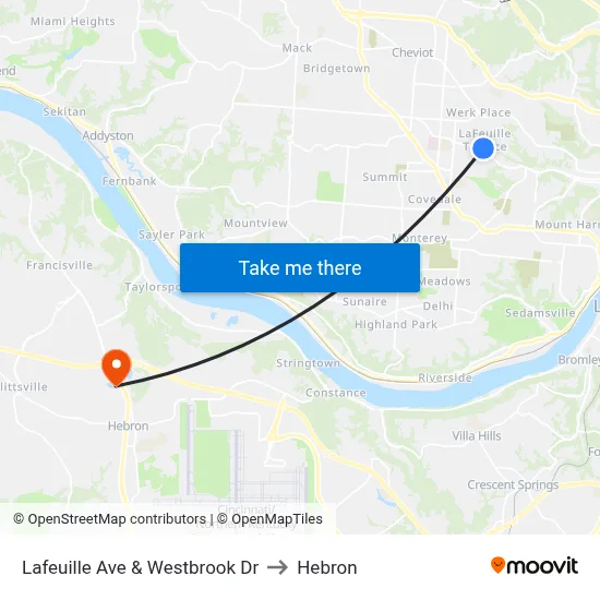 Lafeuille Ave & Westbrook Dr to Hebron map