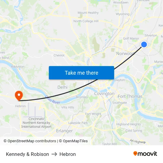 Kennedy & Robison to Hebron map