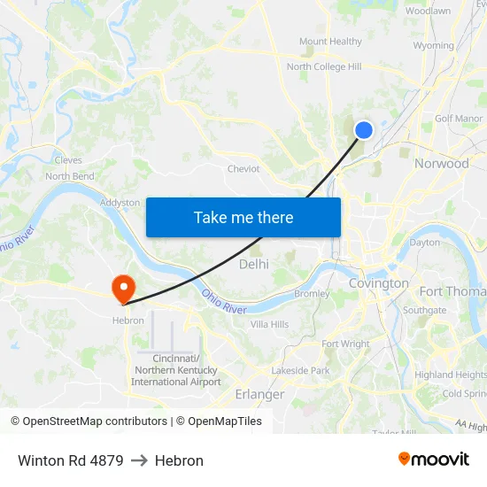 Winton Rd 4879 to Hebron map
