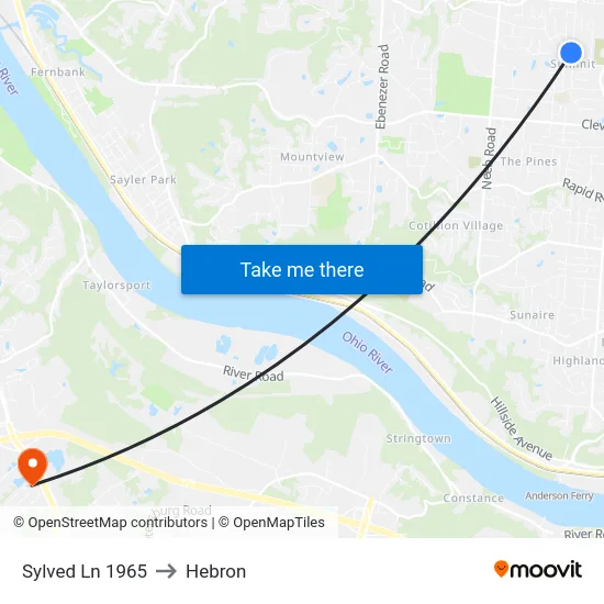 Sylved Ln 1965 to Hebron map