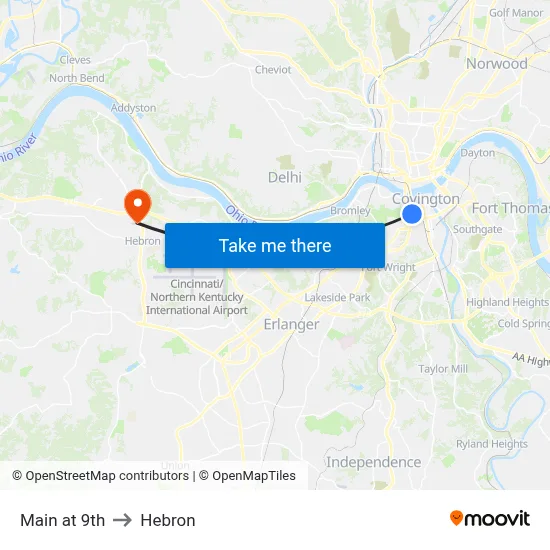 Main at 9th to Hebron map