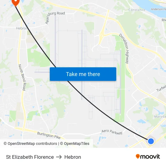 St Elizabeth Florence to Hebron map
