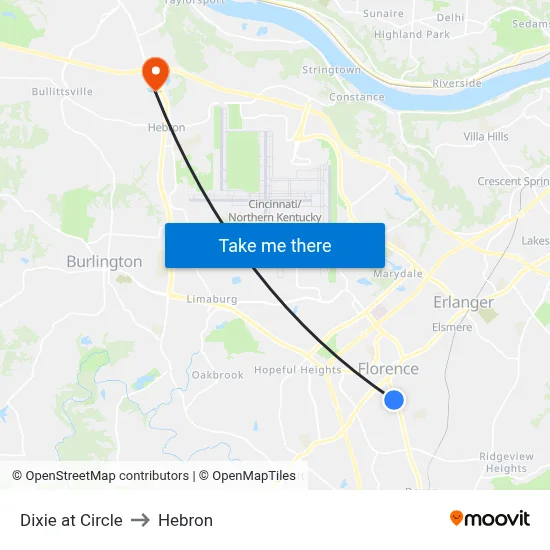 Dixie at Circle to Hebron map