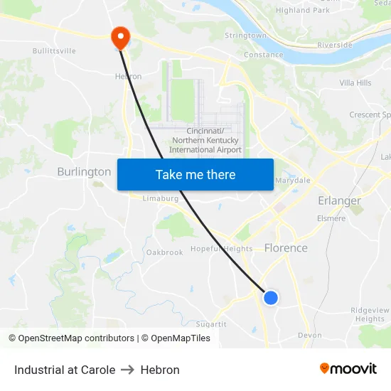 Industrial at Carole to Hebron map