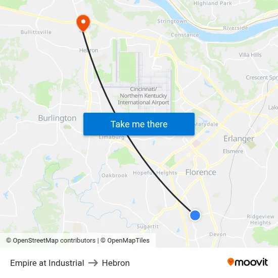 Empire at Industrial to Hebron map