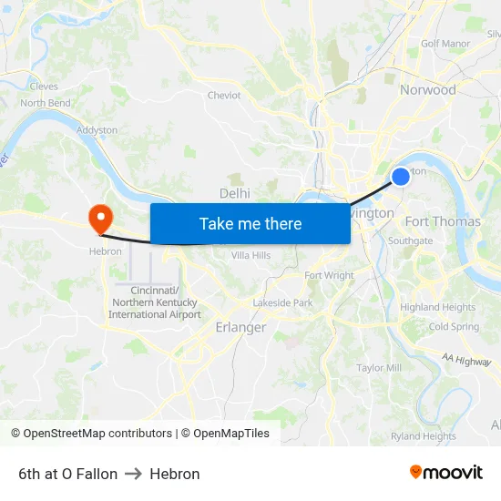 6th at O Fallon to Hebron map