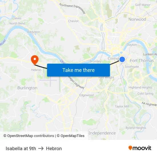Isabella at 9th to Hebron map
