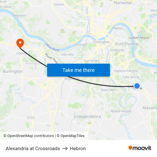 Alexandria at Crossroads to Hebron map