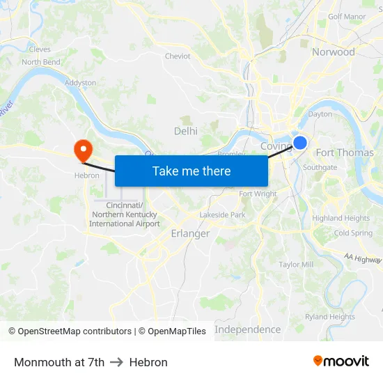 Monmouth at 7th to Hebron map