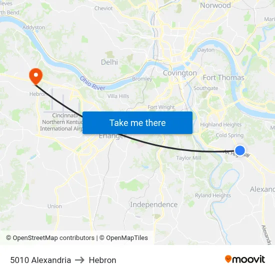 5010 Alexandria to Hebron map
