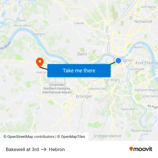 Bakewell at 3rd to Hebron map
