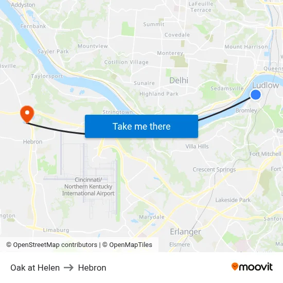 Oak at Helen to Hebron map