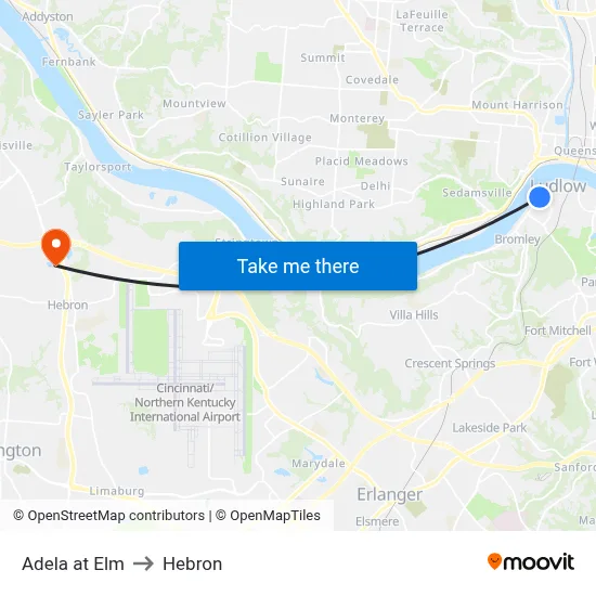 Adela at Elm to Hebron map