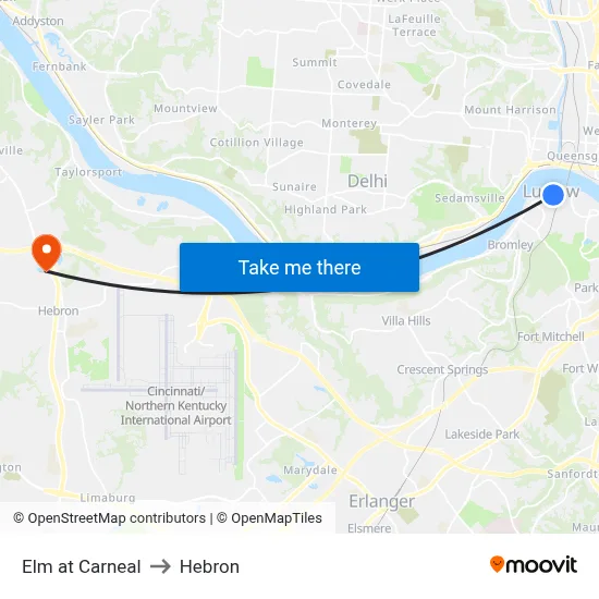 Elm at Carneal to Hebron map