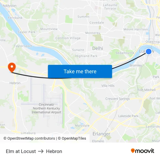 Elm at Locust to Hebron map