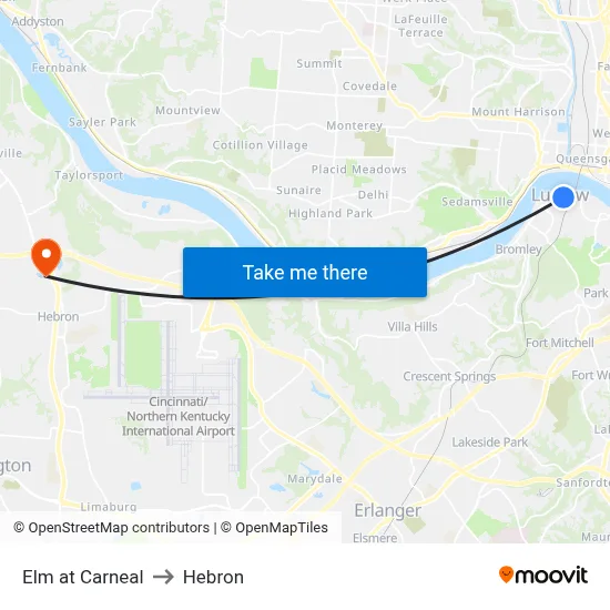 Elm at Carneal to Hebron map