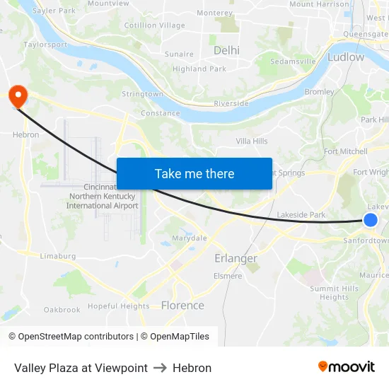 Valley Plaza at Viewpoint to Hebron map