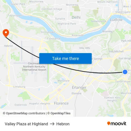 Valley Plaza at Highland to Hebron map