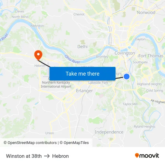 Winston at 38th to Hebron map