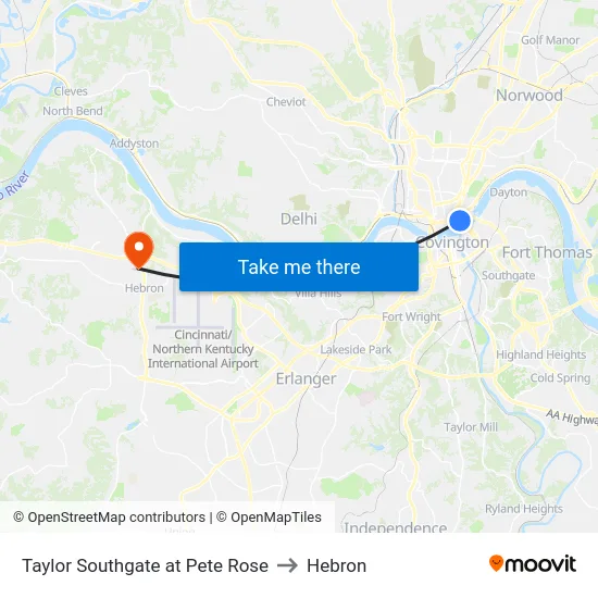 Taylor Southgate at Pete Rose to Hebron map