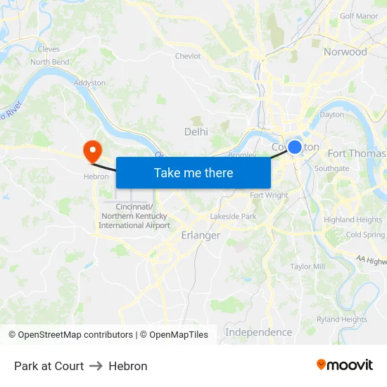 Park at Court to Hebron map