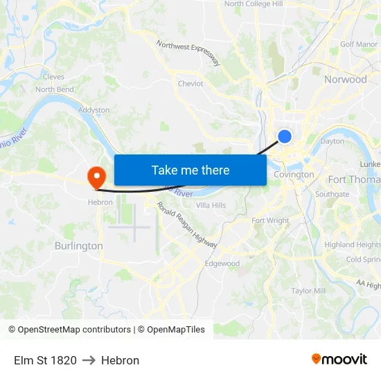 Elm St 1820 to Hebron map