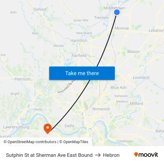 Sutphin St at Sherman Ave East Bound to Hebron map