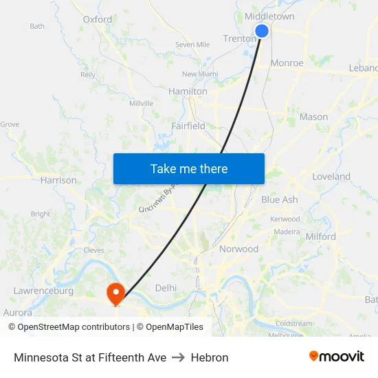 Minnesota St at Fifteenth Ave to Hebron map