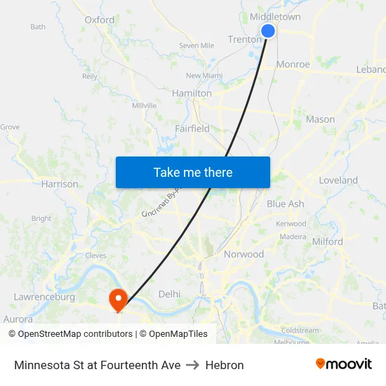 Minnesota St at Fourteenth Ave to Hebron map