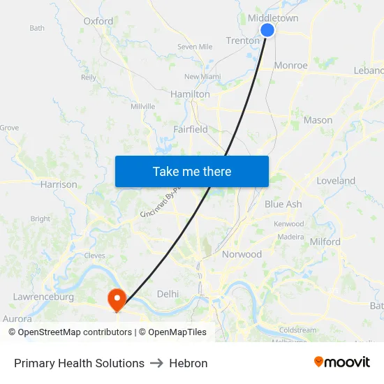 Primary Health Solutions to Hebron map