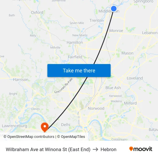 Wilbraham Ave at Winona St (East End) to Hebron map