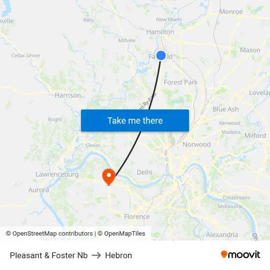 Pleasant & Foster Nb to Hebron map