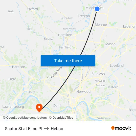 Shafor St at Elmo Pl to Hebron map