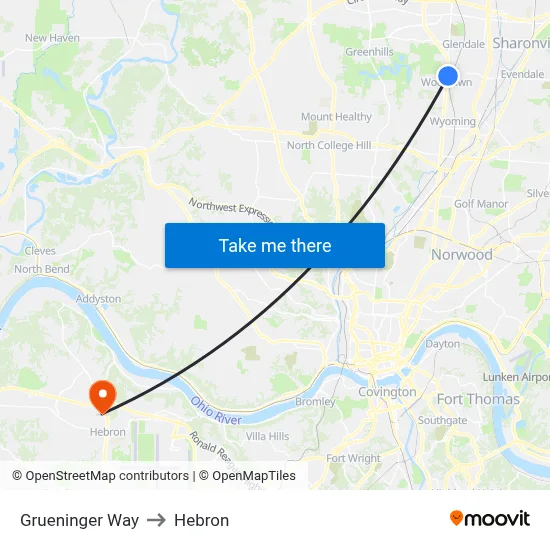 Grueninger Way to Hebron map
