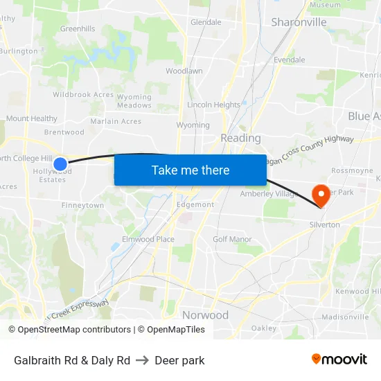 Galbraith Rd & Daly Rd to Deer park map