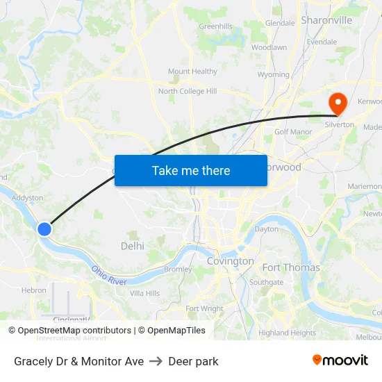 Gracely Dr & Monitor Ave to Deer park map