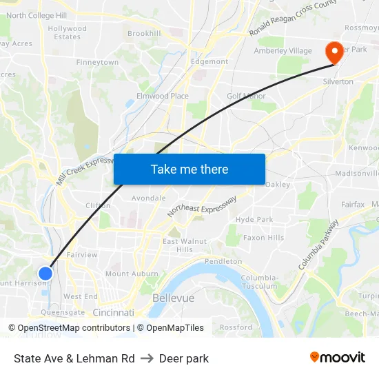 State Ave & Lehman Rd to Deer park map
