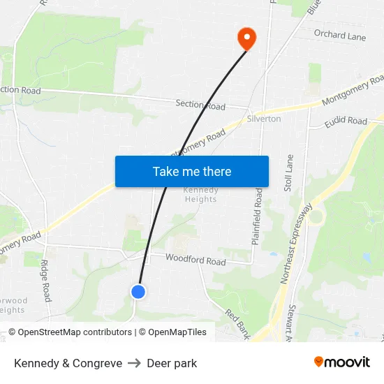 Kennedy & Congreve to Deer park map